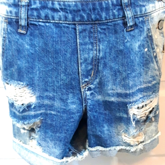 Garage distressed overall shorts - Picture 4 of 16